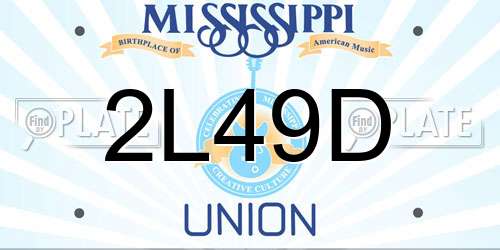 2L49D Mississippi License Plate