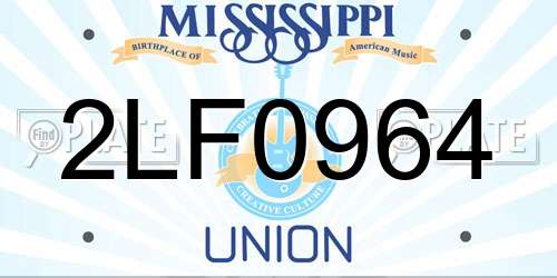 2LF0964 Mississippi License Plate