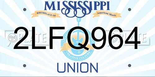 2LFQ964 Mississippi License Plate