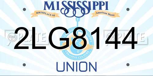 2LG8144 Mississippi License Plate