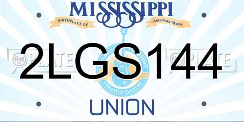 2LGS144 Mississippi License Plate