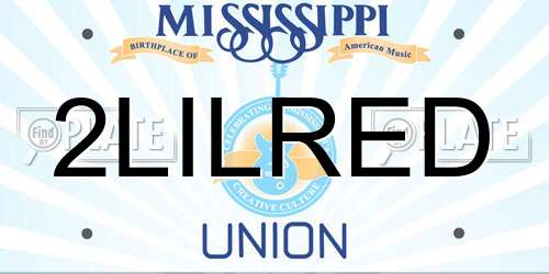 2LILRED Mississippi License Plate