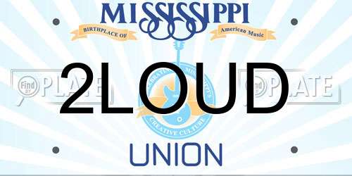 2LOUD Mississippi License Plate
