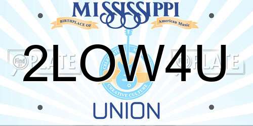 2LOW4U Mississippi License Plate