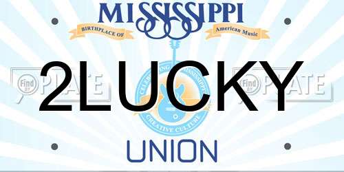2LUCKY Mississippi License Plate