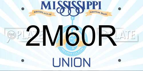 2M60R Mississippi License Plate