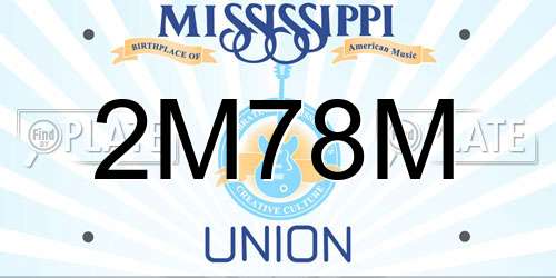 2M78M Mississippi License Plate