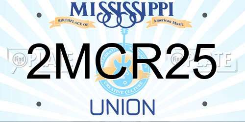 2MCR25 Mississippi License Plate