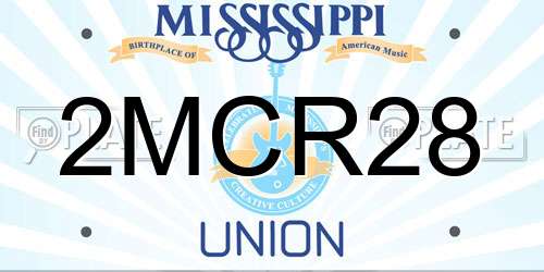 2MCR28 Mississippi License Plate