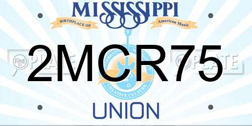 2MCR75 Mississippi License Plate