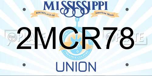 2MCR78 Mississippi License Plate