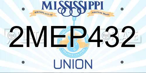 2MEP432 Mississippi License Plate