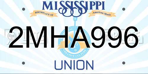 2MHA996 Mississippi License Plate