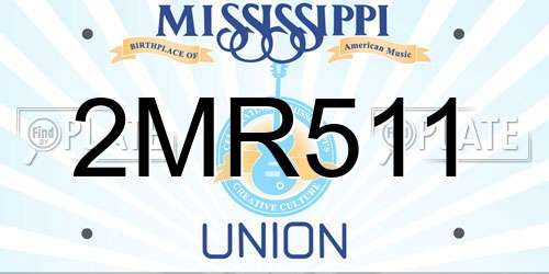 2MR511 Mississippi License Plate