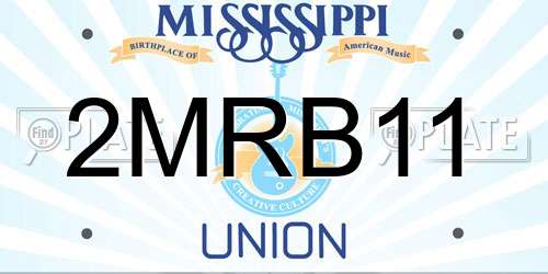 2MRB11 Mississippi License Plate