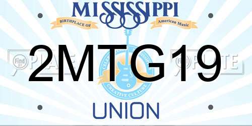 2MTG19 Mississippi License Plate