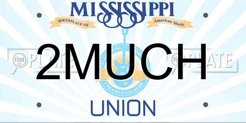 2MUCH Mississippi License Plate