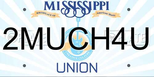 2MUCH4U Mississippi License Plate