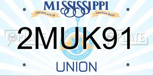 2MUK91 Mississippi License Plate