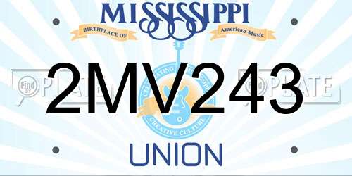 2MV243 Mississippi License Plate