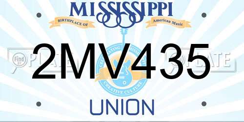 2MV435 Mississippi License Plate