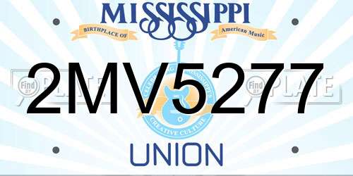 2MV5277 Mississippi License Plate