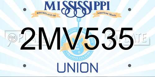 2MV535 Mississippi License Plate