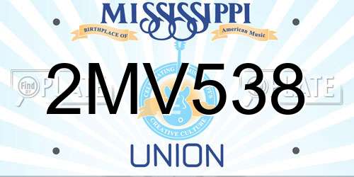 2MV538 Mississippi License Plate