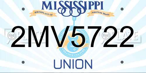 2MV5722 Mississippi License Plate