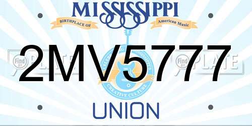 2MV5777 Mississippi License Plate