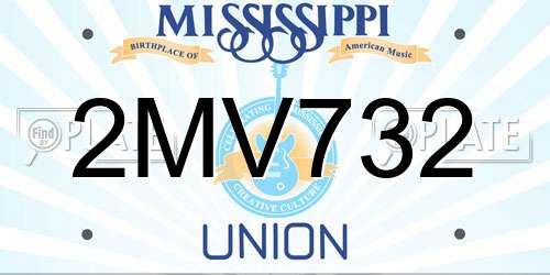 2MV732 Mississippi License Plate