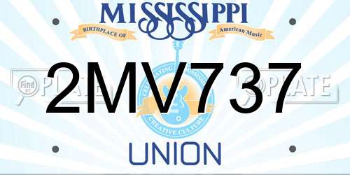 2MV737 Mississippi License Plate