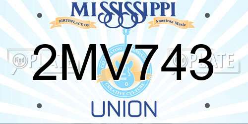 2MV743 Mississippi License Plate