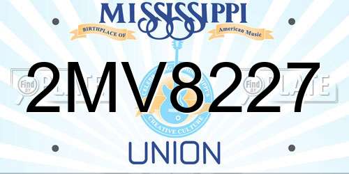 2MV8227 Mississippi License Plate