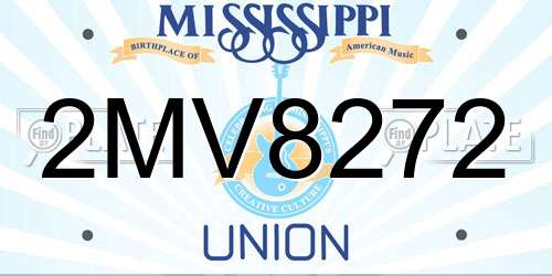 2MV8272 Mississippi License Plate