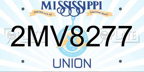 2MV8277 Mississippi License Plate