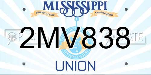 2MV838 Mississippi License Plate