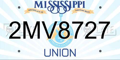2MV8727 Mississippi License Plate
