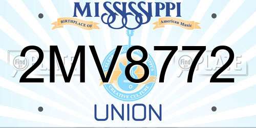 2MV8772 Mississippi License Plate