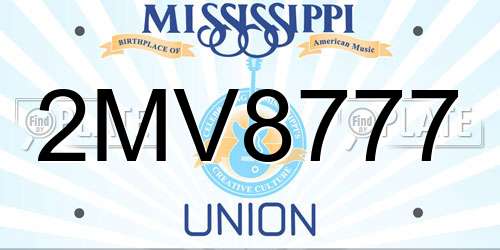 2MV8777 Mississippi License Plate