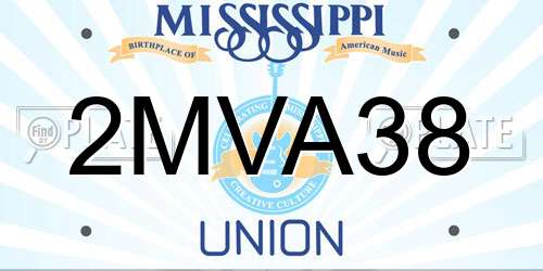 2MVA38 Mississippi License Plate