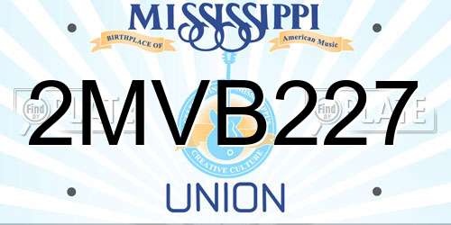 2MVB227 Mississippi License Plate