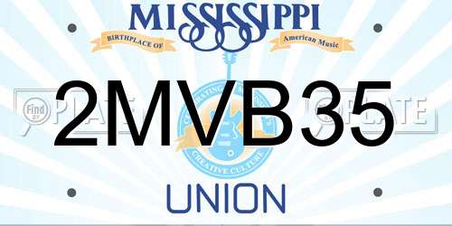 2MVB35 Mississippi License Plate