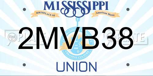 2MVB38 Mississippi License Plate