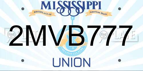 2MVB777 Mississippi License Plate
