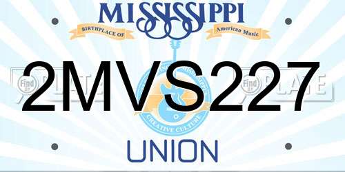 2MVS227 Mississippi License Plate