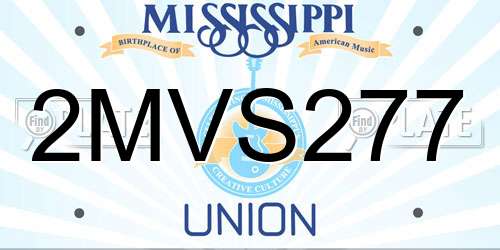 2MVS277 Mississippi License Plate