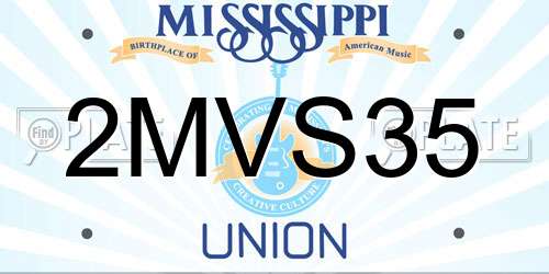 2MVS35 Mississippi License Plate