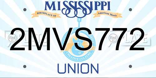 2MVS772 Mississippi License Plate