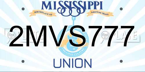 2MVS777 Mississippi License Plate